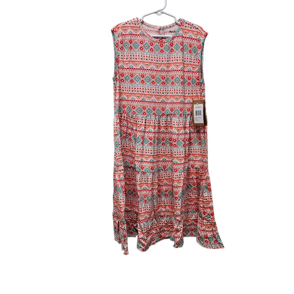 Montana Co Tiered Dress Kids L Geometric Tribal Boho Western Southwestern Summer